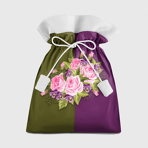 Подарочный мешок Нежные Розы на темном фоне / 3D-принт – фото 1