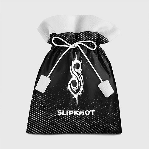 Подарочный мешок Slipknot с потертостями на темном фоне / 3D-принт – фото 1