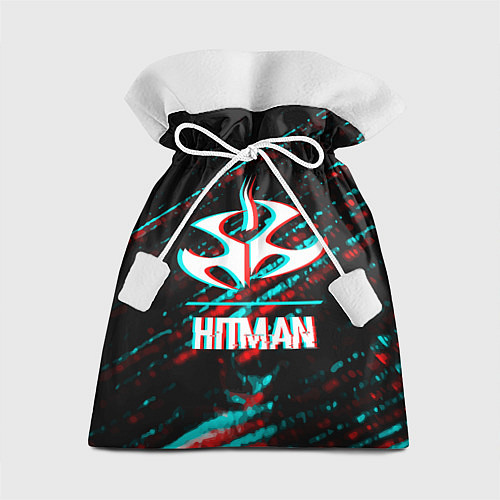 Подарочный мешок Hitman в стиле Glitch и Баги Графики на темном фон / 3D-принт – фото 1
