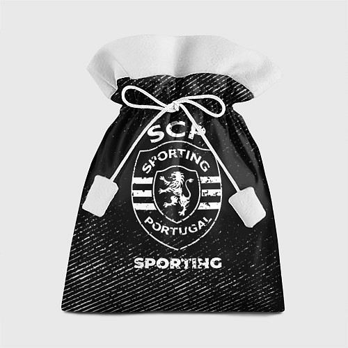 Подарочный мешок Sporting с потертостями на темном фоне / 3D-принт – фото 1