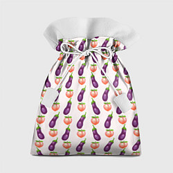 Мешок для подарков Баклажаны и персики паттерн, цвет: 3D-принт