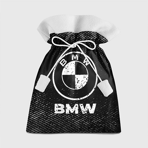 Подарочный мешок BMW с потертостями на темном фоне / 3D-принт – фото 1