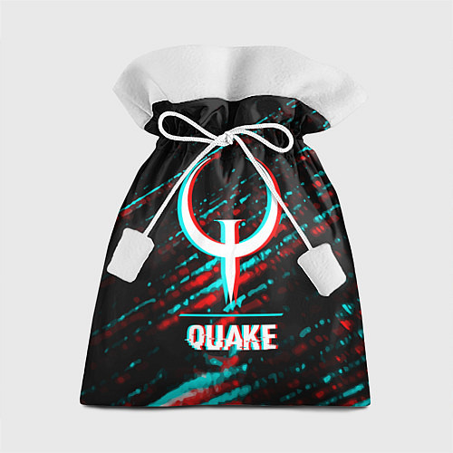 Подарочный мешок Quake в стиле glitch и баги графики на темном фоне / 3D-принт – фото 1