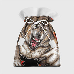 Мешок для подарков Волк и царапины, цвет: 3D-принт