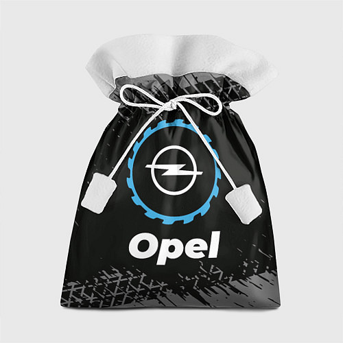 Подарочный мешок Opel в стиле Top Gear со следами шин на фоне / 3D-принт – фото 1