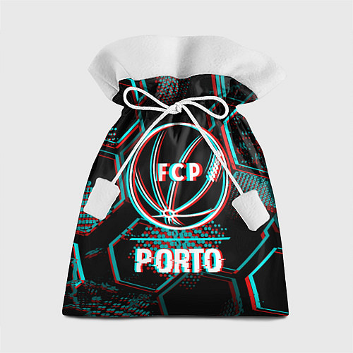 Подарочный мешок Porto FC в стиле glitch на темном фоне / 3D-принт – фото 1