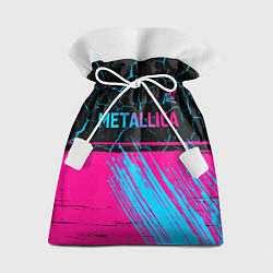Мешок для подарков Metallica - neon gradient: символ сверху, цвет: 3D-принт