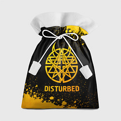 Мешок для подарков Disturbed - gold gradient, цвет: 3D-принт