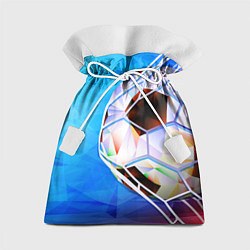Мешок для подарков Футбольный мяч в сетке ворот, цвет: 3D-принт