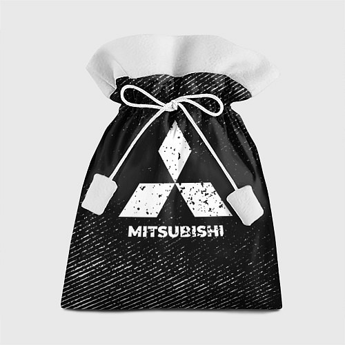 Подарочный мешок Mitsubishi с потертостями на темном фоне / 3D-принт – фото 1