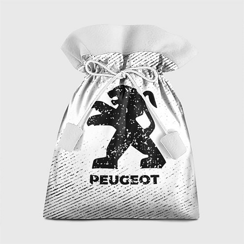 Подарочный мешок Peugeot с потертостями на светлом фоне / 3D-принт – фото 1