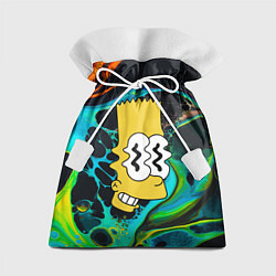 Мешок для подарков Голова Барта Симпсона - глитч, цвет: 3D-принт