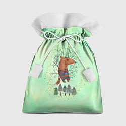 Мешок для подарков Лиса в ночном лесу, цвет: 3D-принт