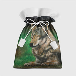 Мешок для подарков Спокойный серый волк, цвет: 3D-принт