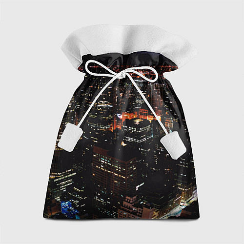 Подарочный мешок Ночной город - вид с высоты / 3D-принт – фото 1