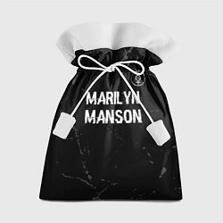 Мешок для подарков Marilyn Manson glitch на темном фоне: символ сверх, цвет: 3D-принт