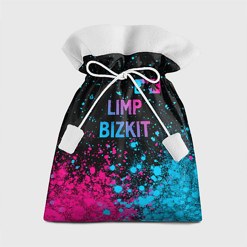 Подарочный мешок Limp Bizkit - neon gradient: символ сверху / 3D-принт – фото 1