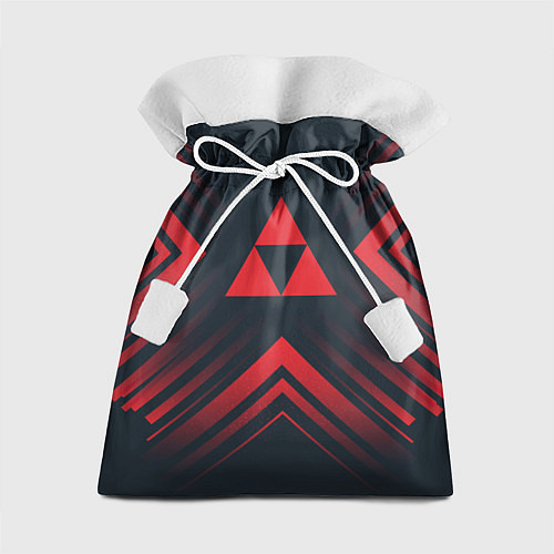 Подарочный мешок Красный символ Zelda на темном фоне со стрелками / 3D-принт – фото 1