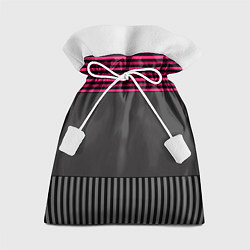 Мешок для подарков Комбинированный серый с красным полосатый узор, цвет: 3D-принт