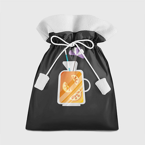 Подарочный мешок Апельсиновый сок - Черная версия / 3D-принт – фото 1