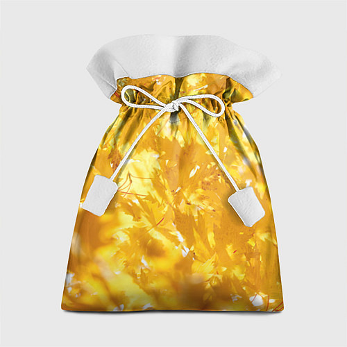 Подарочный мешок Золотые листья на ветках / 3D-принт – фото 1