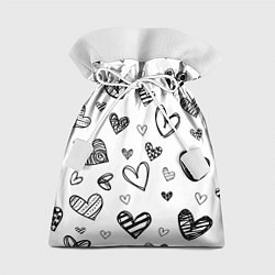 Мешок для подарков Сердца нарисованные карандашом, цвет: 3D-принт
