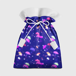 Мешок для подарков Неоновые зонтики на фиолетовом фоне, цвет: 3D-принт