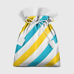 Мешок для подарков Желтые и синие полосы, цвет: 3D-принт