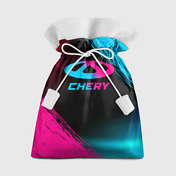 Мешок для подарков Chery - neon gradient, цвет: 3D-принт