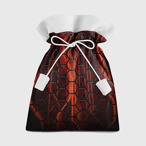 Подарочный мешок Соты на красном фоне / 3D-принт – фото 1