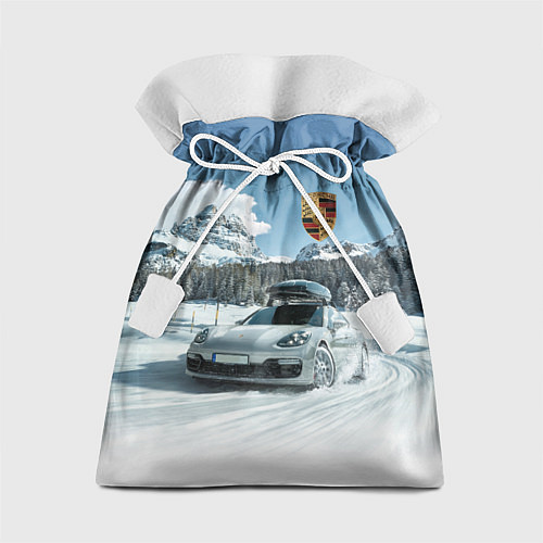 Подарочный мешок Porsche on a mountain winter road / 3D-принт – фото 1
