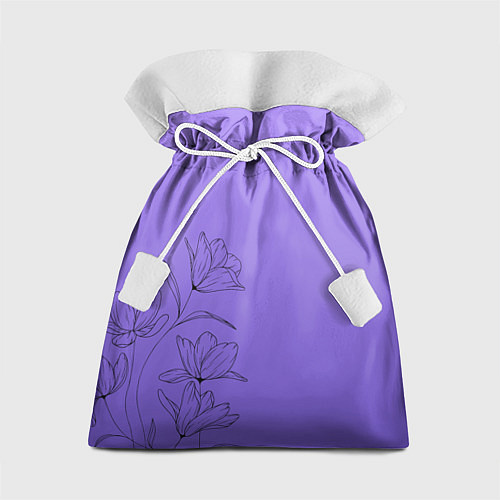 Подарочный мешок Красивый фиолетовый градиент с цветами / 3D-принт – фото 1
