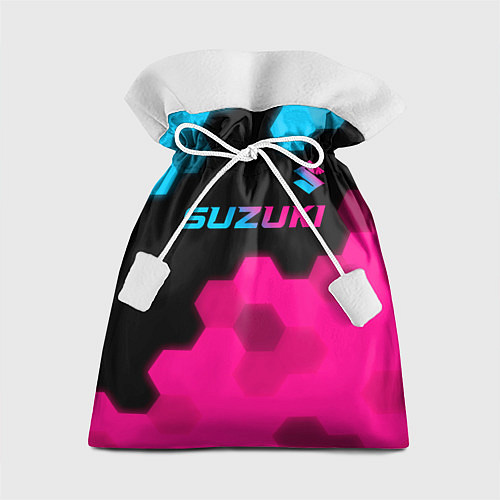 Подарочный мешок Suzuki - neon gradient: символ сверху / 3D-принт – фото 1