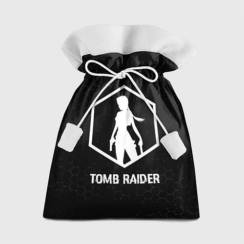 Подарочный мешок Tomb Raider glitch на темном фоне / 3D-принт – фото 1