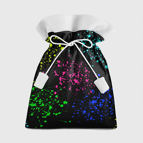 Подарочный мешок Брызги неоновых красок / 3D-принт – фото 1