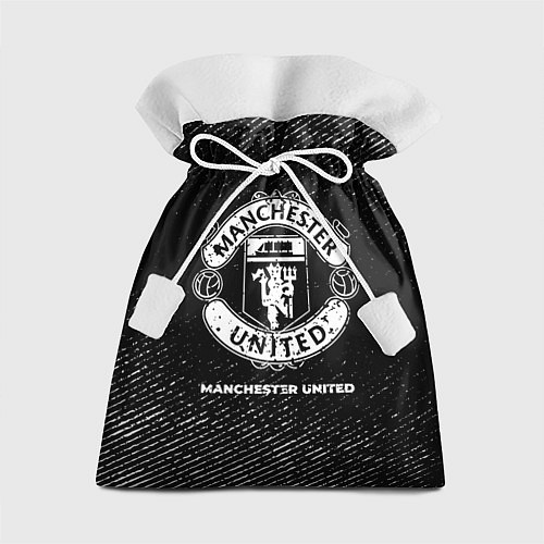 Подарочный мешок Manchester United с потертостями на темном фоне / 3D-принт – фото 1