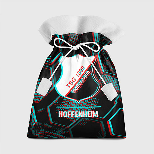 Подарочный мешок Hoffenheim FC в стиле glitch на темном фоне / 3D-принт – фото 1