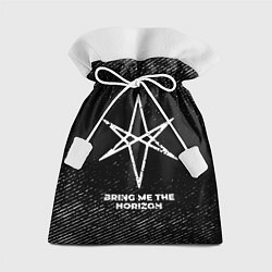 Мешок для подарков Bring Me the Horizon с потертостями на темном фоне, цвет: 3D-принт