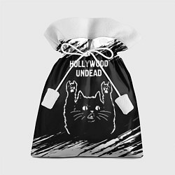 Мешок для подарков Группа Hollywood Undead и рок кот, цвет: 3D-принт