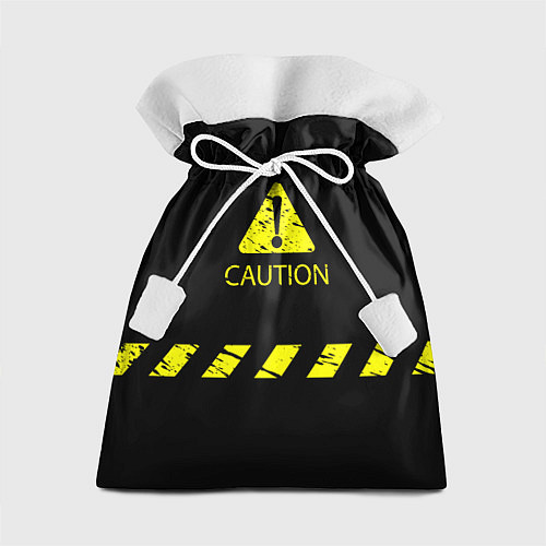 Подарочный мешок CAUTION - Осторожно опасность / 3D-принт – фото 1