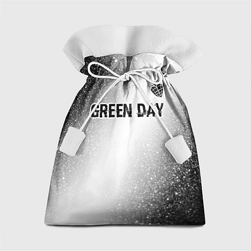 Подарочный мешок Green Day glitch на светлом фоне: символ сверху / 3D-принт – фото 1