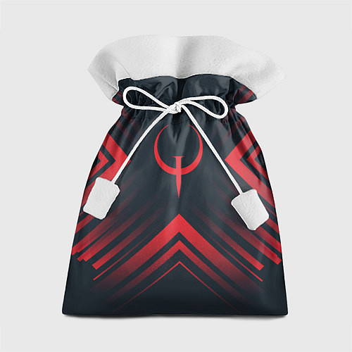 Подарочный мешок Красный символ Quake на темном фоне со стрелками / 3D-принт – фото 1