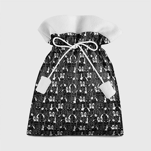 Подарочный мешок Кролики черно-белые / 3D-принт – фото 1
