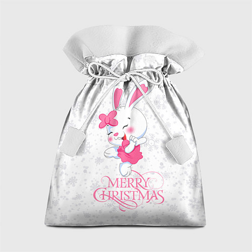 Подарочный мешок Merry Christmas, cute bunny / 3D-принт – фото 1