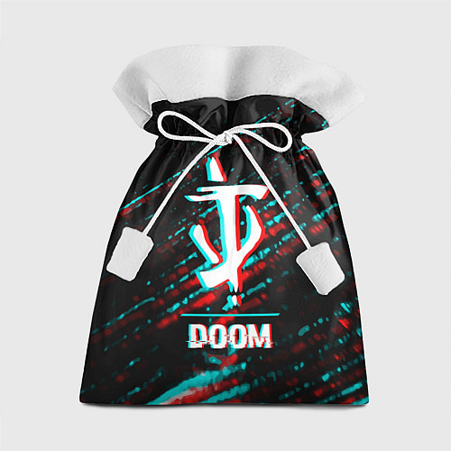 Подарочный мешок Doom в стиле glitch и баги графики на темном фоне / 3D-принт – фото 1