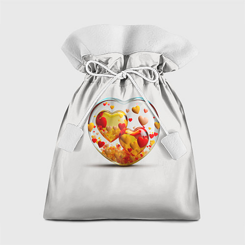 Подарочный мешок Влюблённые сердца - сувенир / 3D-принт – фото 1
