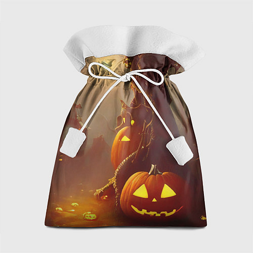 Подарочный мешок Жуткое дерево и улыбающаяся тыква на Хэллоуин / 3D-принт – фото 1