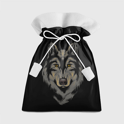 Подарочный мешок Голова серого волка / 3D-принт – фото 1