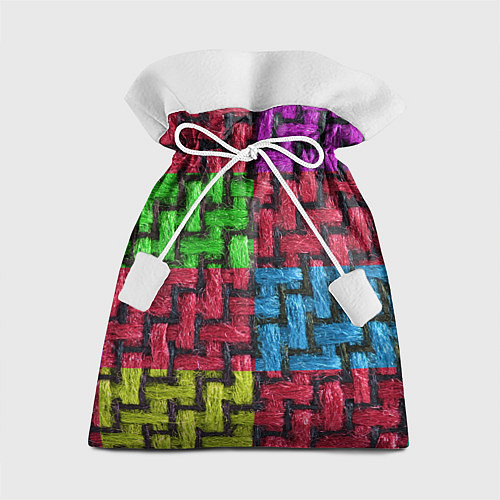 Подарочный мешок Грубая вязка - цветная клетка - fashion 2044 / 3D-принт – фото 1