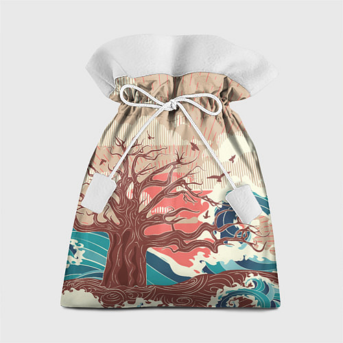 Подарочный мешок Большое дерево на острове в океане / 3D-принт – фото 1